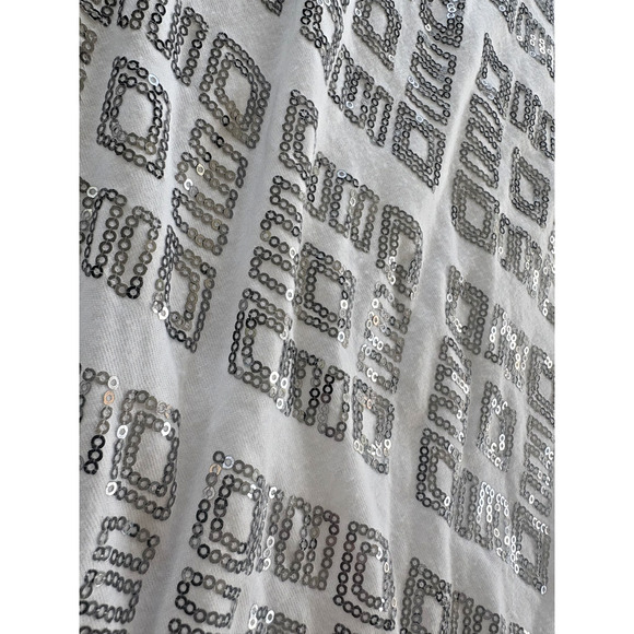 EUC Ruby Rd White Geometric Sequin Tank Top Women’s Size X-Large - Picture 3 of 3